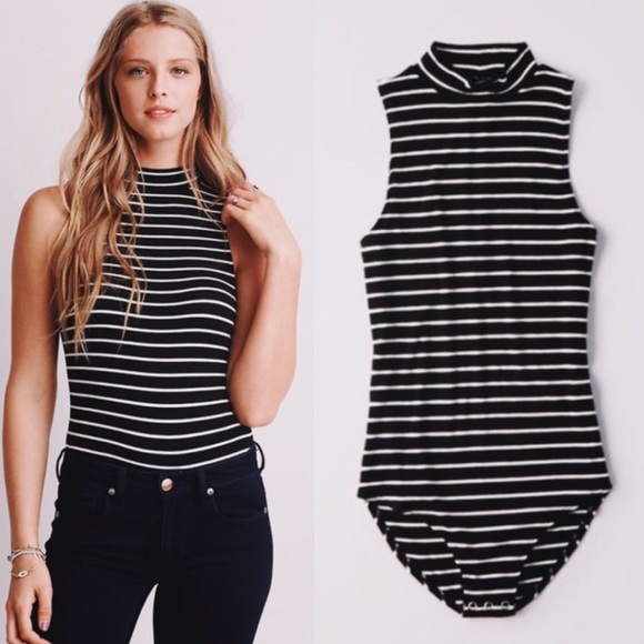 American Eagle Outfitters Pants - AEO Cotton Stretch Halter Bodysuit Keyhole in Back